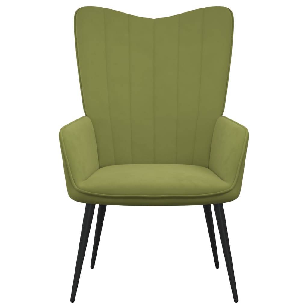 vidaXL Relaxsessel mit Hocker Hellgrün Samt
