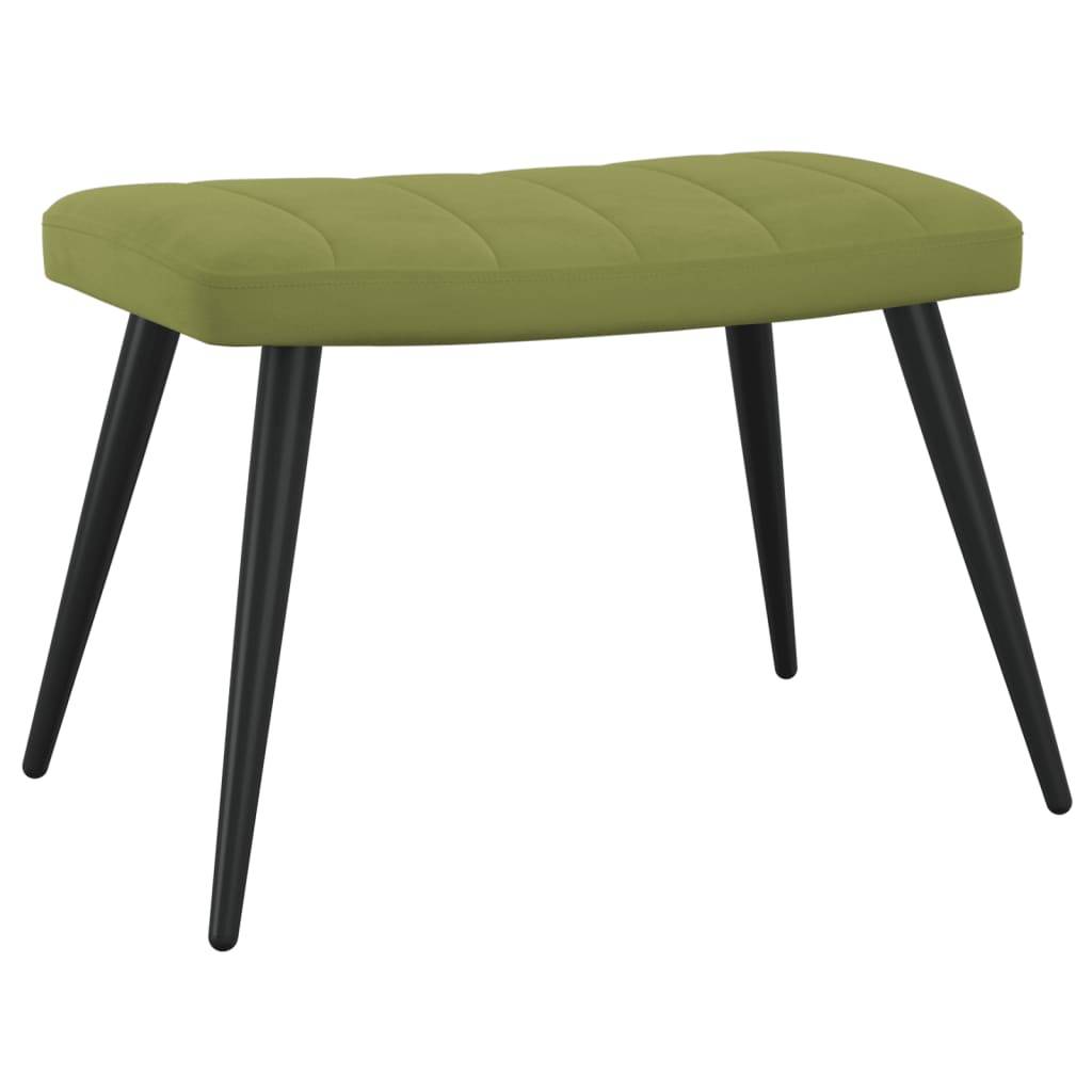 vidaXL Relaxsessel mit Hocker Hellgrün Samt