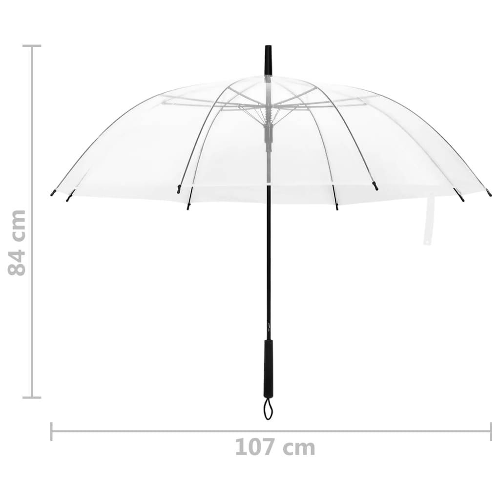 vidaXL Regenschirm Transparent 107 cm