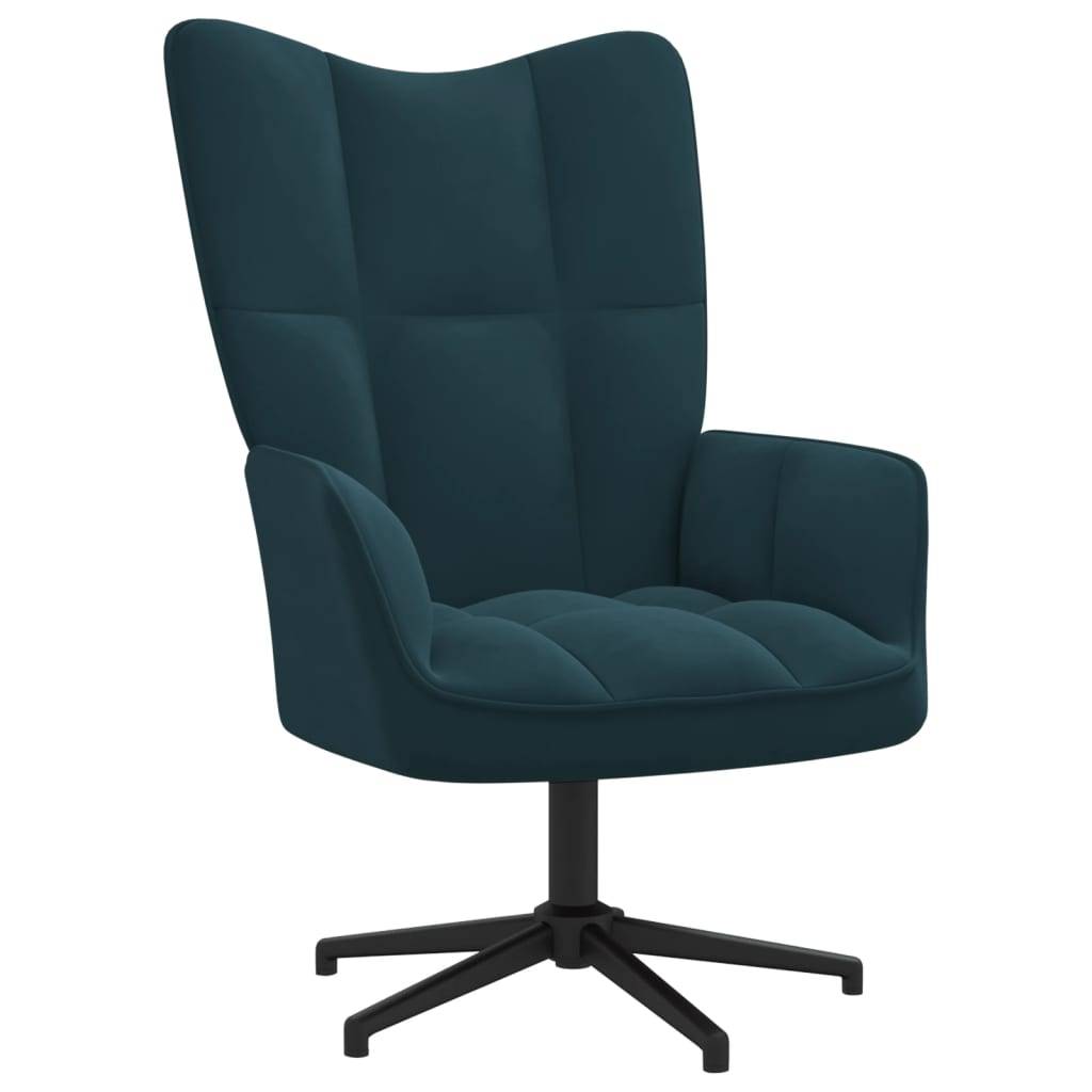vidaXL Relaxsessel mit Hocker Blau Samt