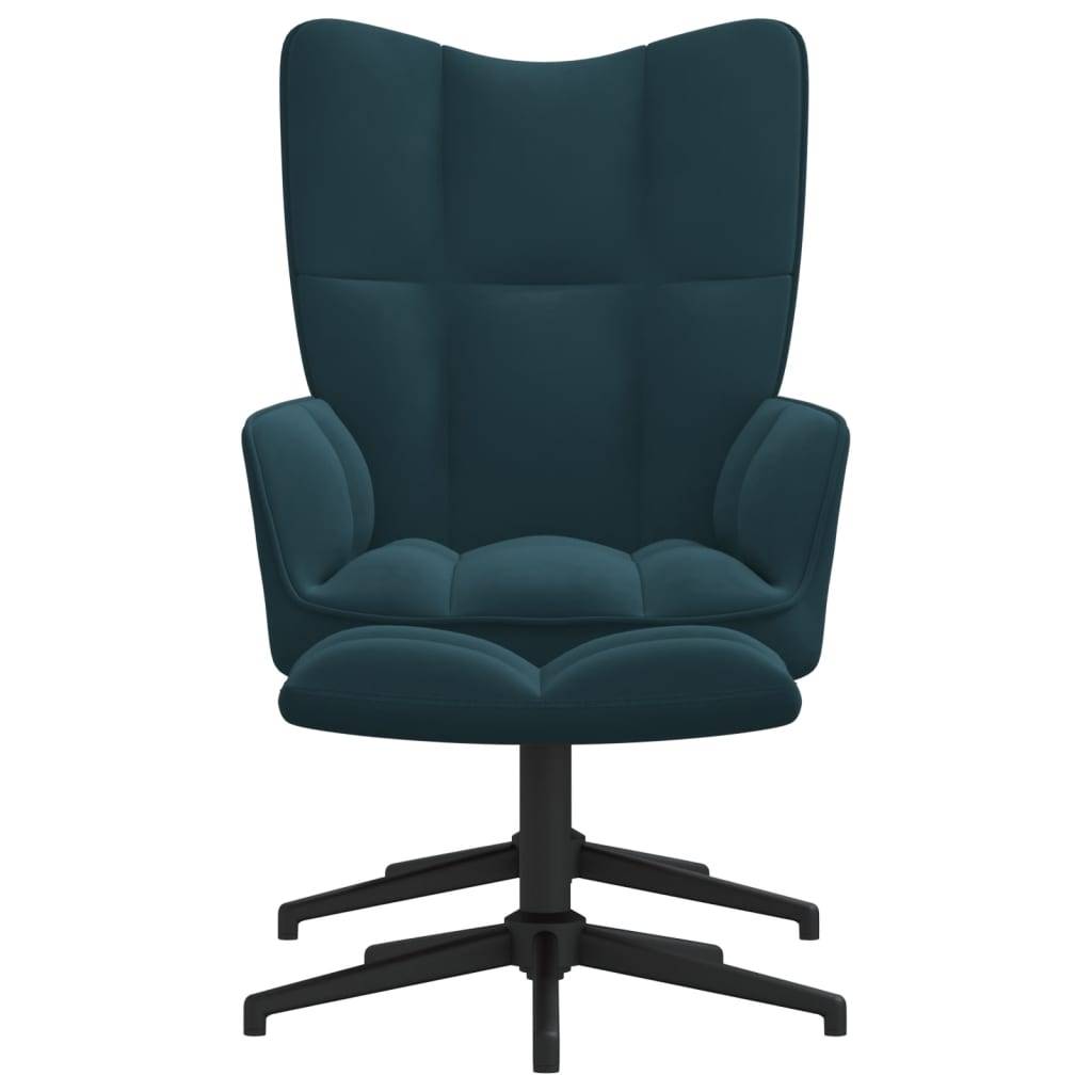 vidaXL Relaxsessel mit Hocker Blau Samt