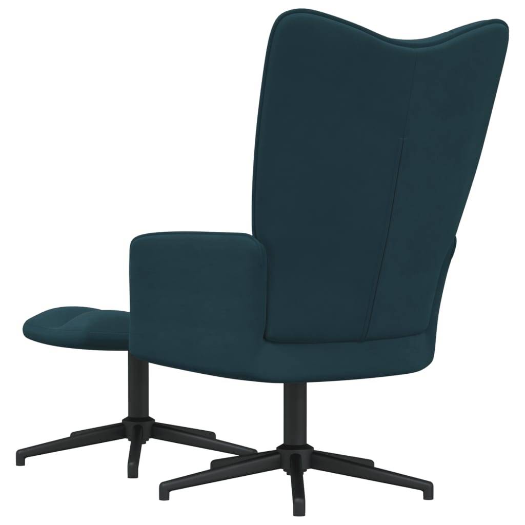 vidaXL Relaxsessel mit Hocker Blau Samt