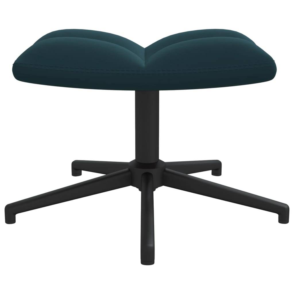 vidaXL Relaxsessel mit Hocker Blau Samt