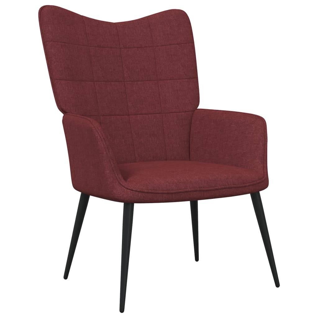 vidaXL Relaxsessel mit Hocker Weinrot Stoff