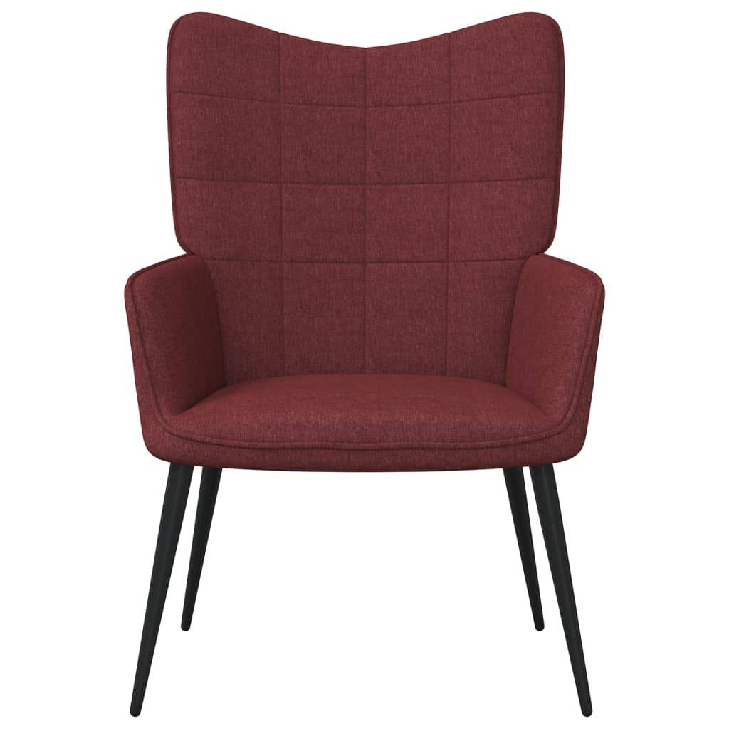 vidaXL Relaxsessel mit Hocker Weinrot Stoff