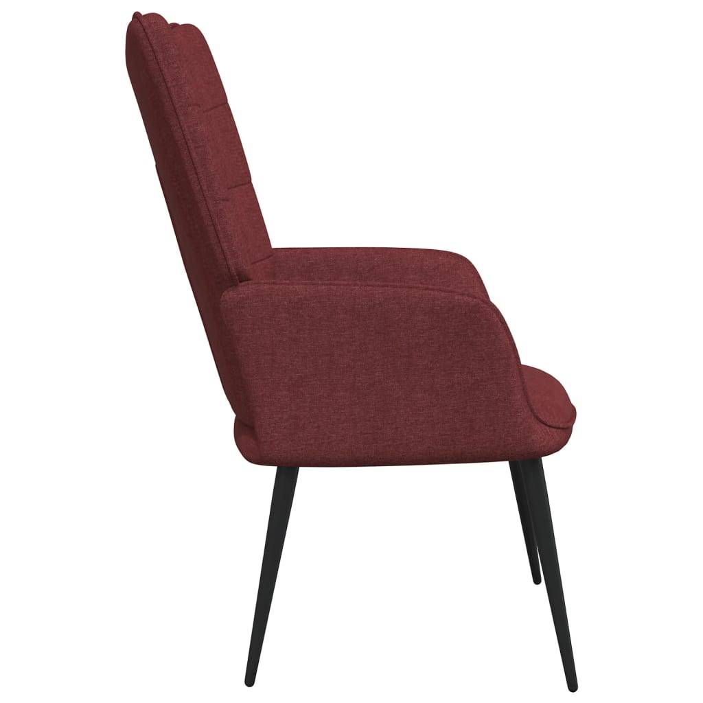 vidaXL Relaxsessel mit Hocker Weinrot Stoff