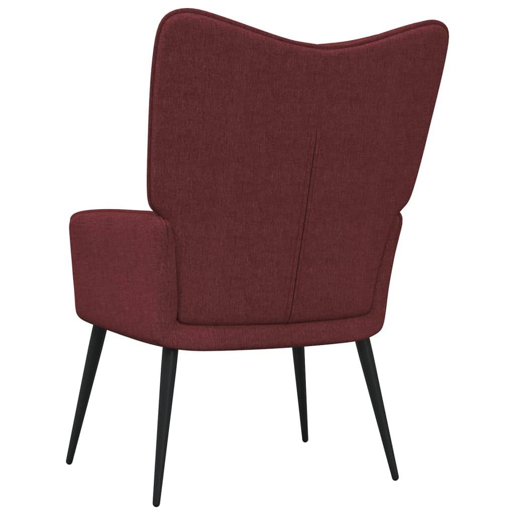 vidaXL Relaxsessel mit Hocker Weinrot Stoff