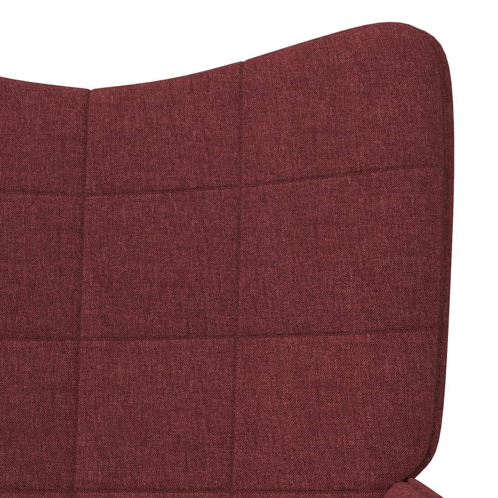 vidaXL Relaxsessel mit Hocker Weinrot Stoff