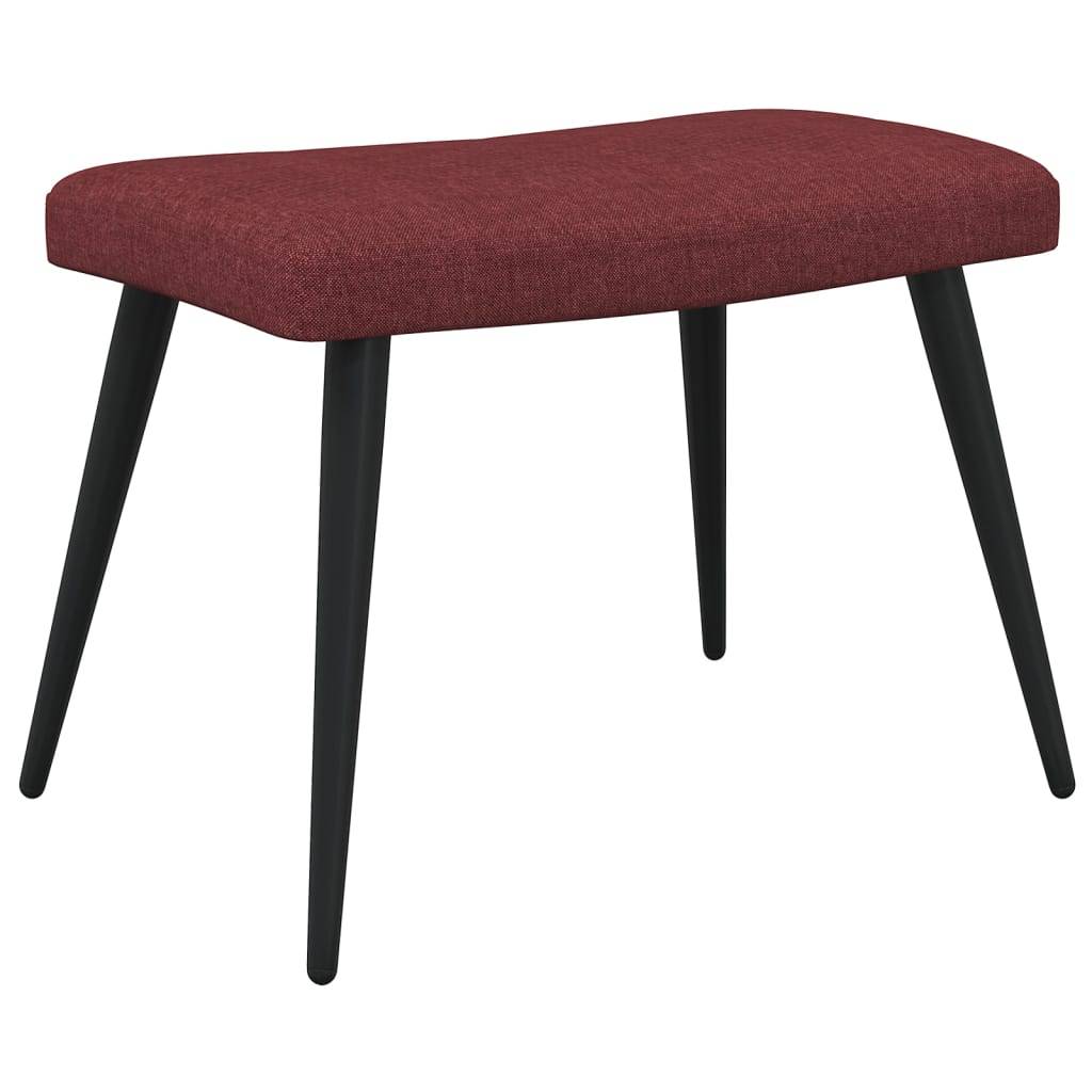vidaXL Relaxsessel mit Hocker Weinrot Stoff