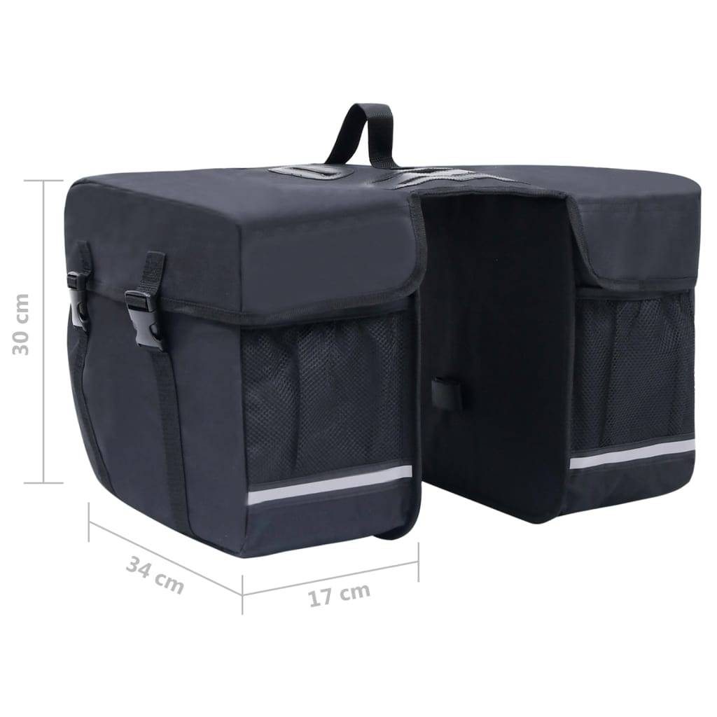 vidaXL Doppel-Fahrradtasche für Gepäckträger Wasserdicht 35 L Schwarz