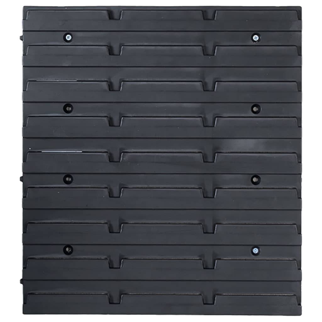 vidaXL 96-tlg. Behälter-Set für Kleinteile mit Wandplatten Rot Schwarz