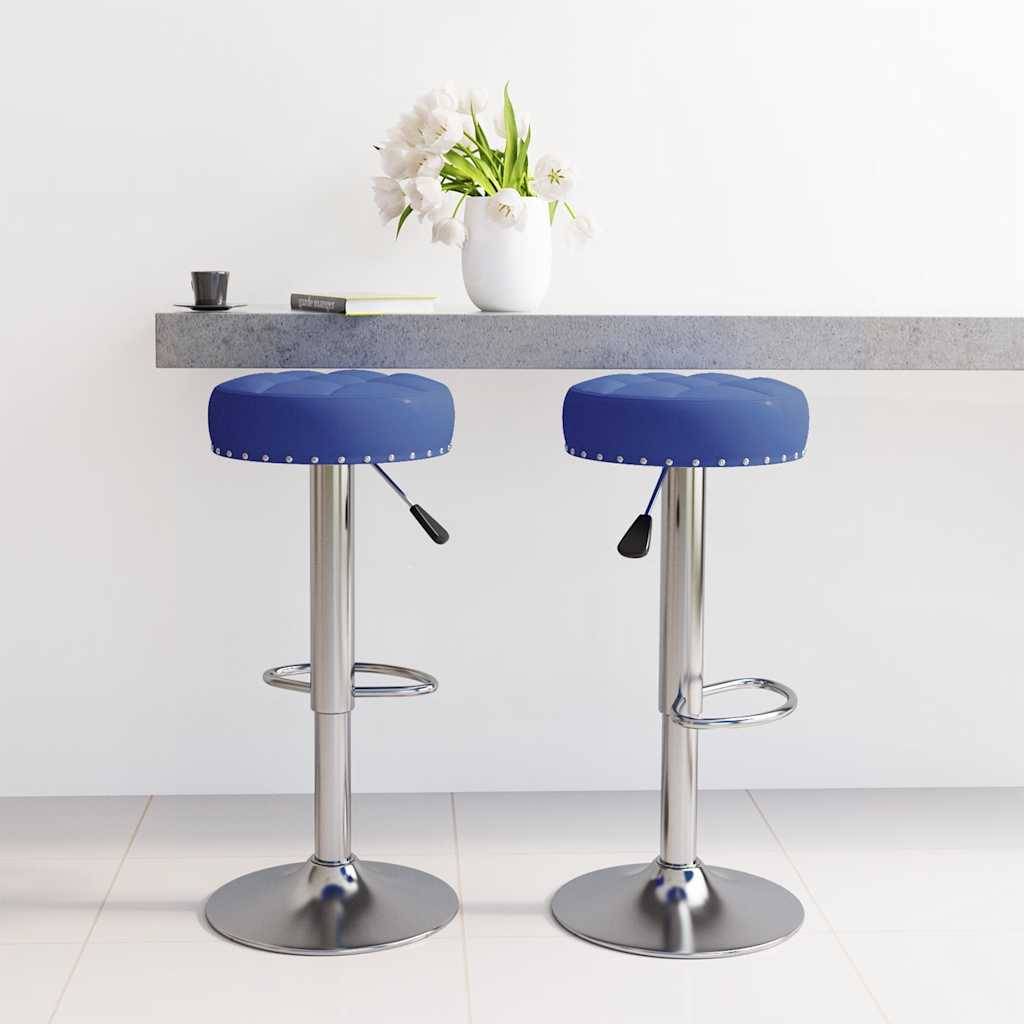 vidaXL Barhocker 2 Stk. Blau Stoff