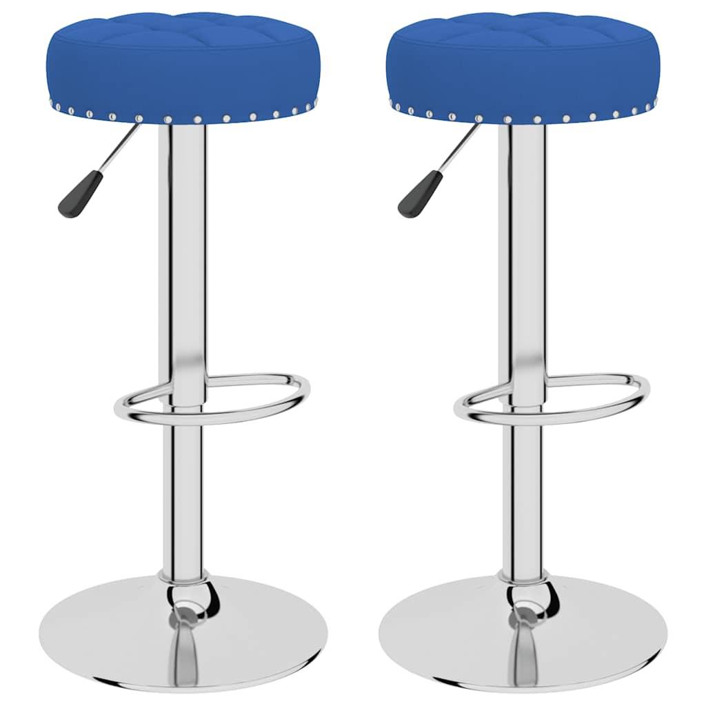 vidaXL Barhocker 2 Stk. Blau Stoff