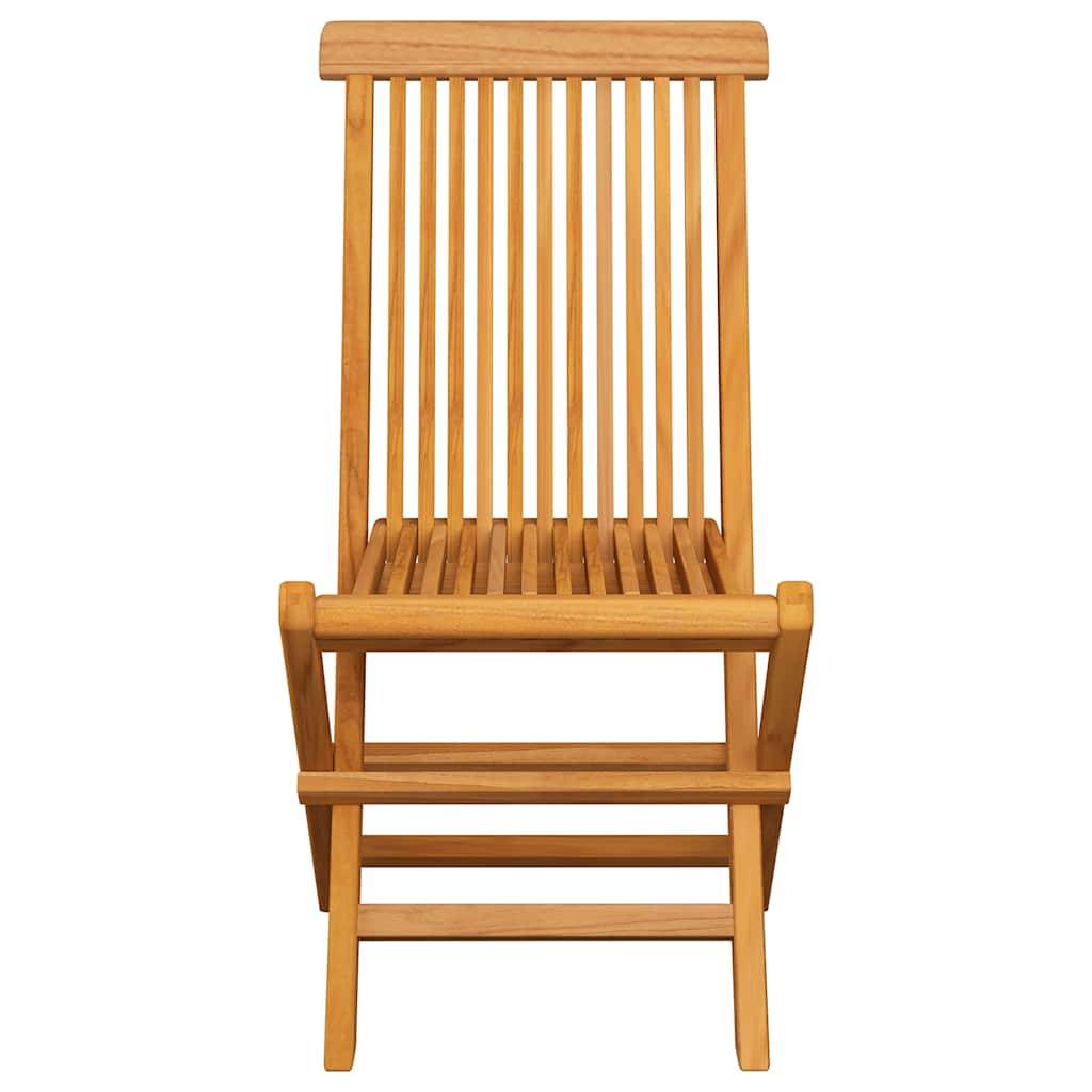 vidaXL Gartenstühle mit Creme Kissen 8 Stk. Massivholz Teak