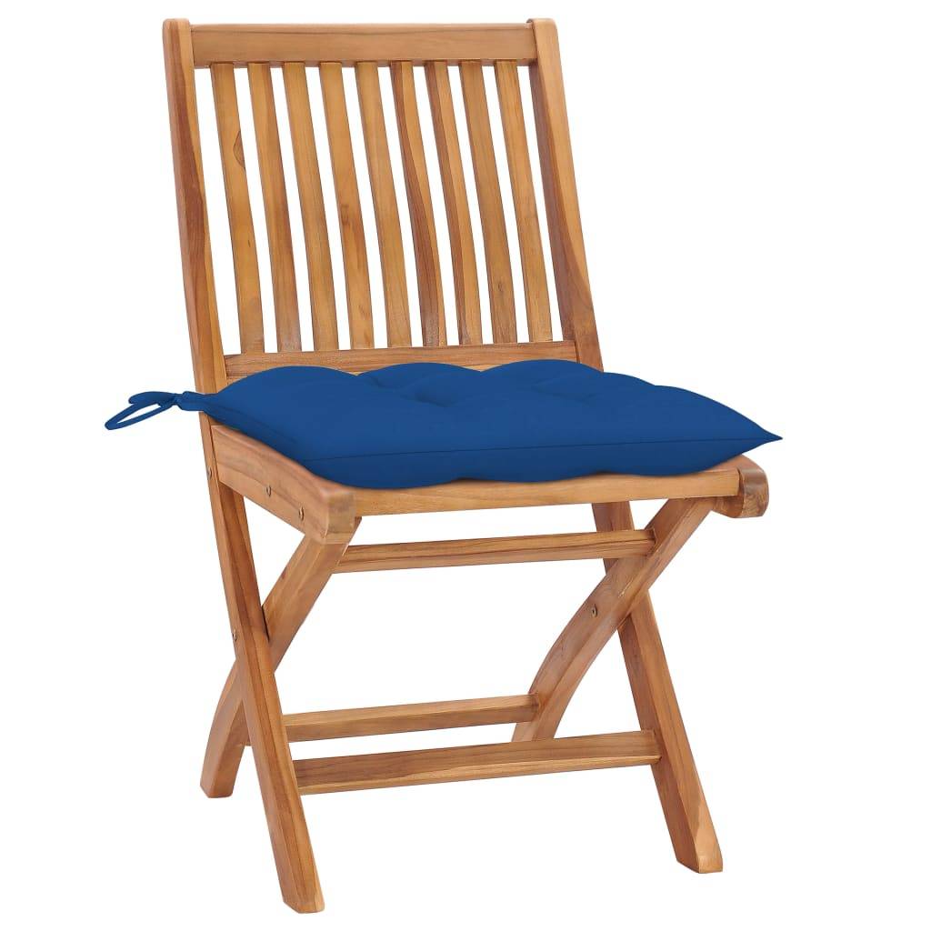 vidaXL Klappbare Gartenstühle mit Kissen 8 Stk. Massivholz Teak