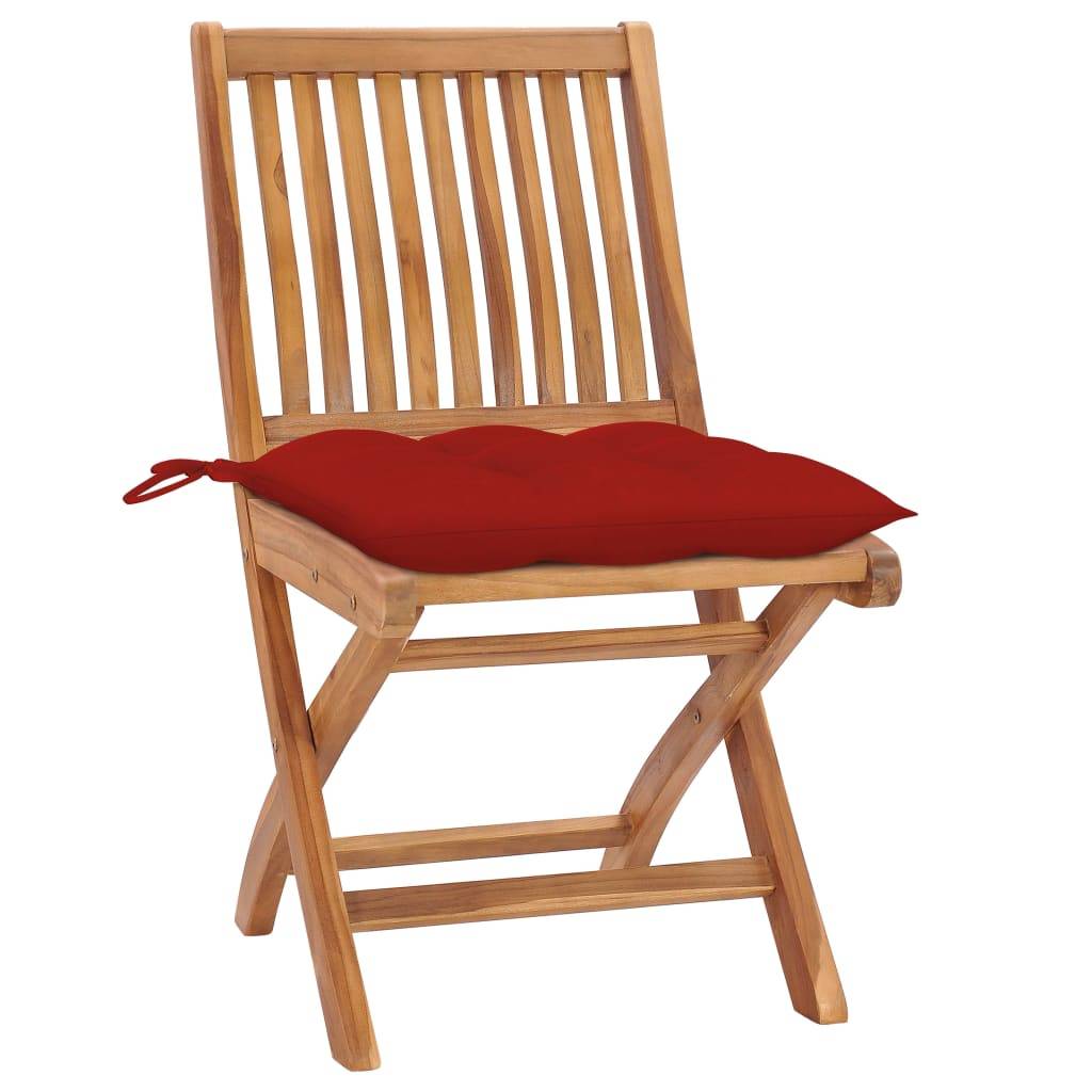 vidaXL Klappbare Gartenstühle mit Kissen 8 Stk. Massivholz Teak