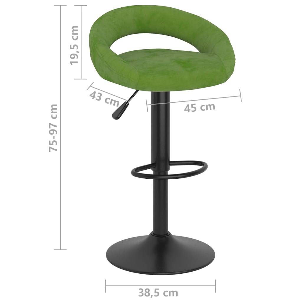 vidaXL Barhocker 2 Stk. Hellgrün Samt