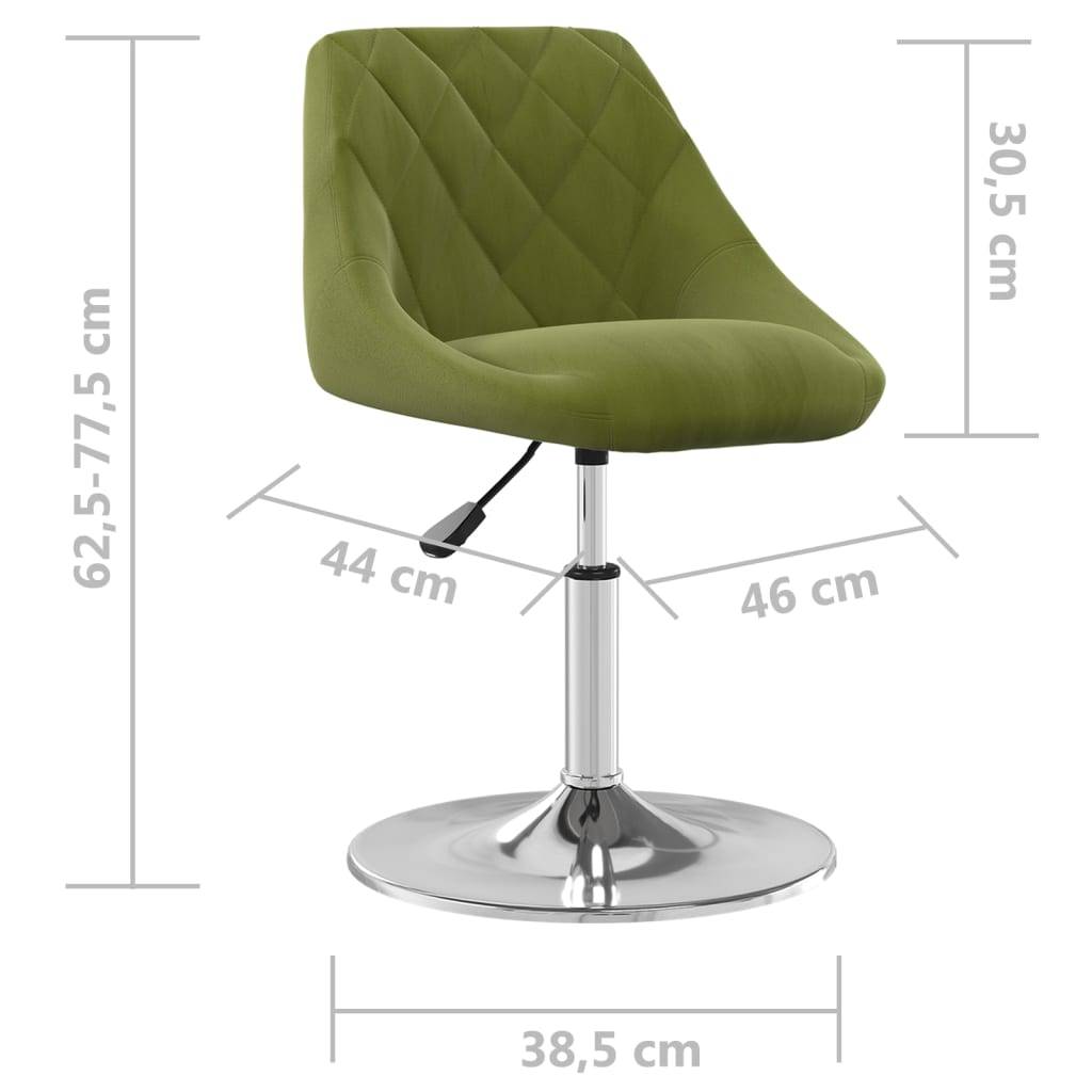 vidaXL Esszimmerstühle 2 Stk. Drehbar Hellgrün Samt
