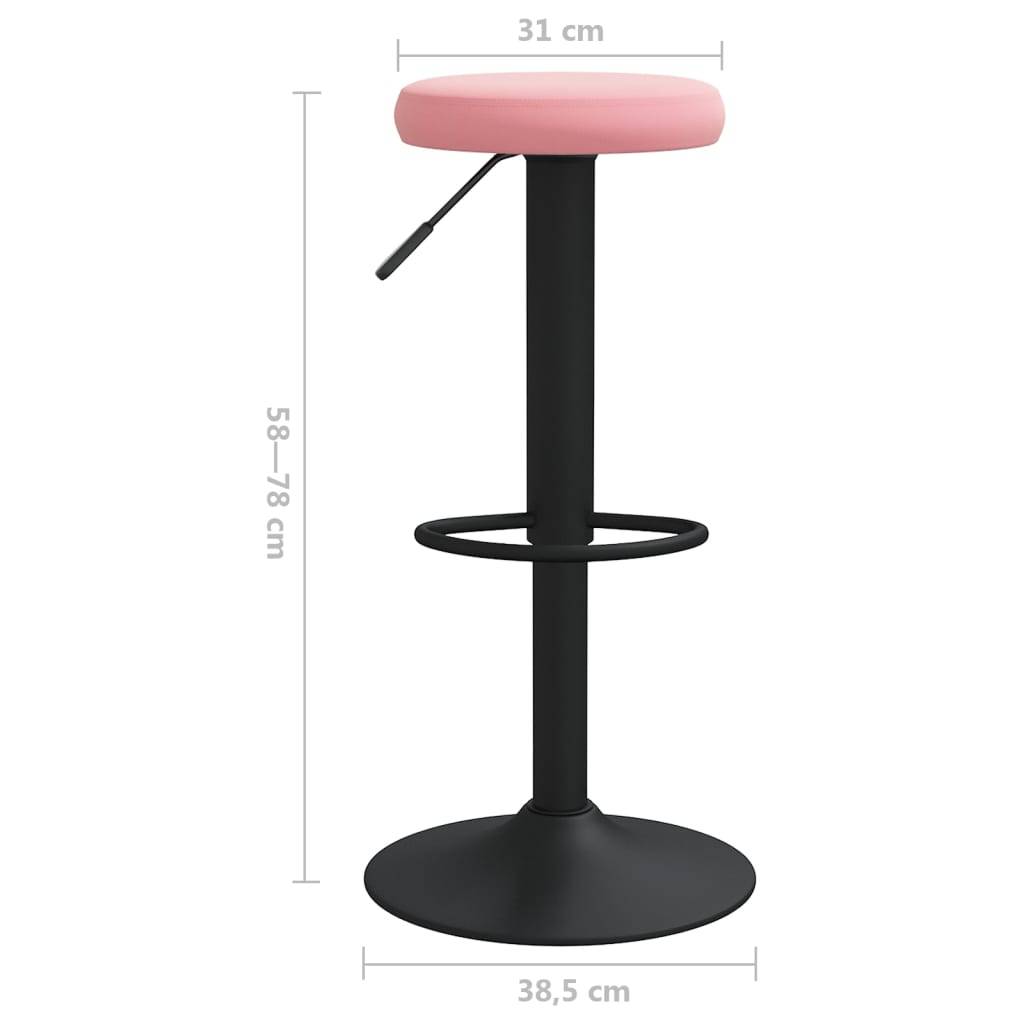 vidaXL Barhocker 2 Stk. Rosa Samt