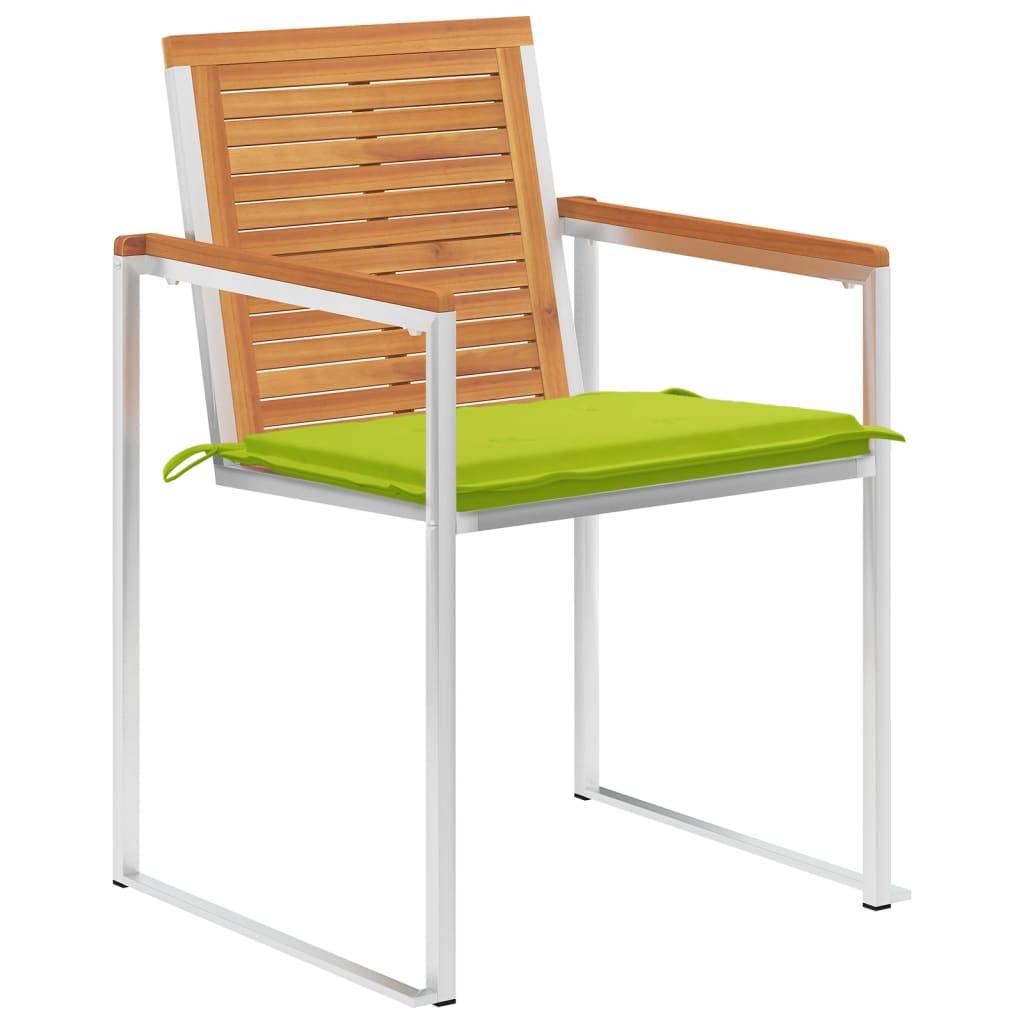 vidaXL Gartenstühle 4 Stk. mit Kissen Massivholz Akazie
