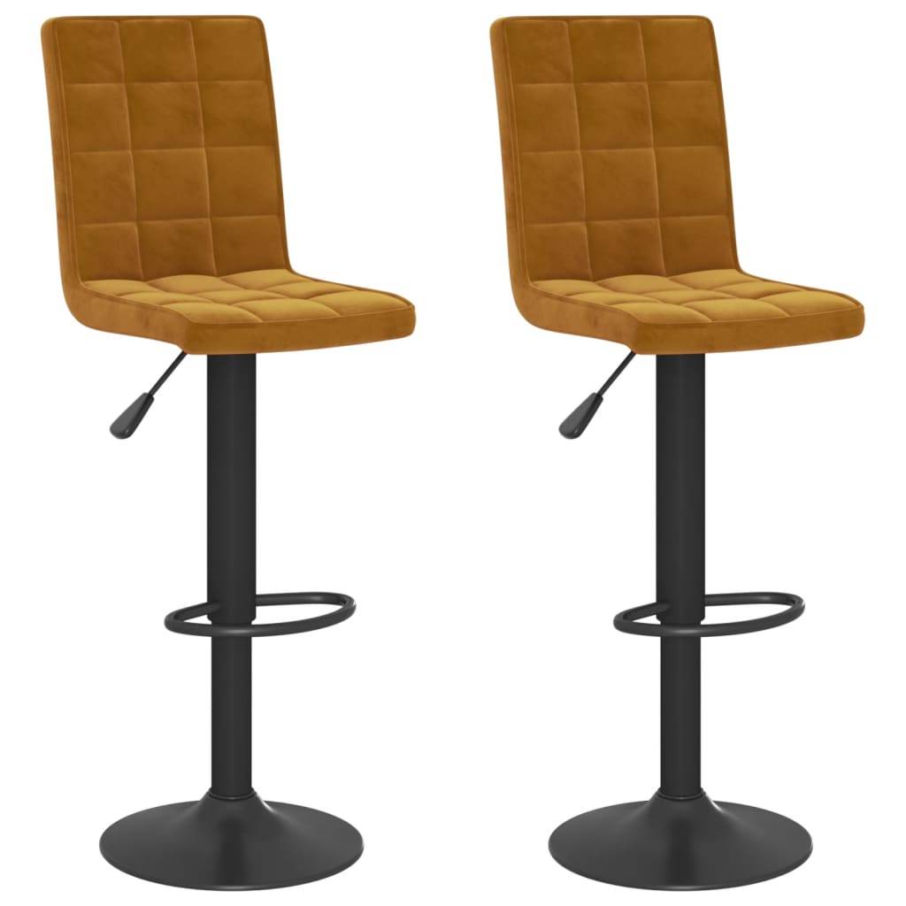 vidaXL Barhocker 2 Stk. Braun Samt