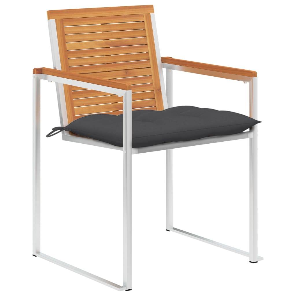 vidaXL Gartenstühle 8 Stk. mit Kissen Massivholz Akazie