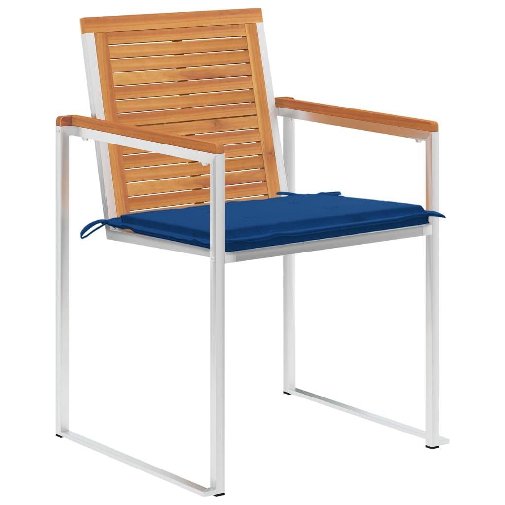 vidaXL Gartenstühle 8 Stk. mit Kissen Massivholz Akazie