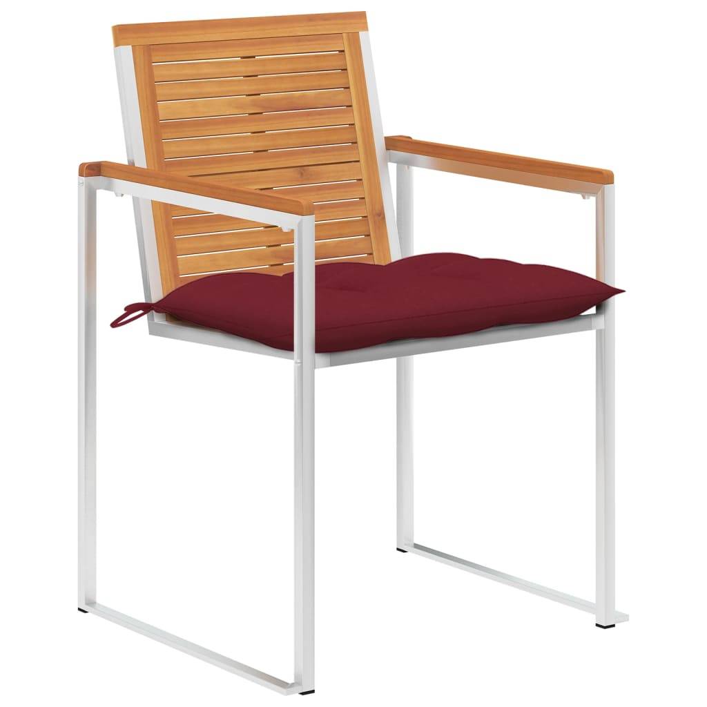 vidaXL Gartenstühle 8 Stk. mit Kissen Massivholz Akazie