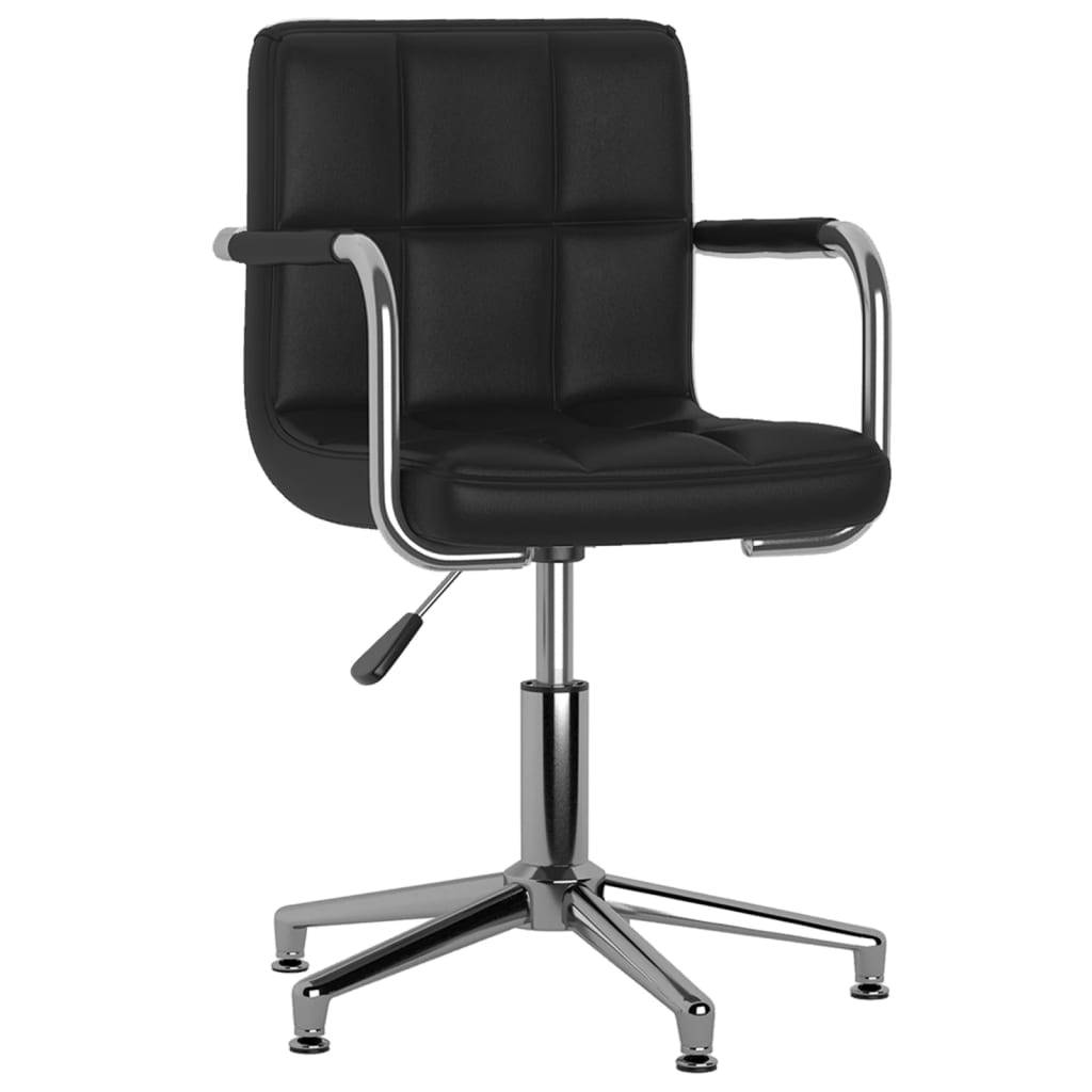 vidaXL Esszimmerstühle 2 Stk. Drehbar Schwarz Kunstleder