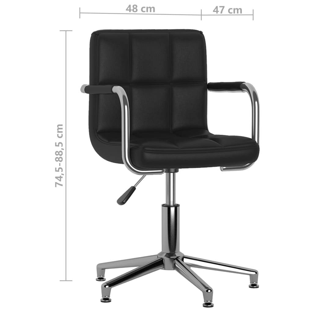 vidaXL Esszimmerstühle 2 Stk. Drehbar Schwarz Kunstleder