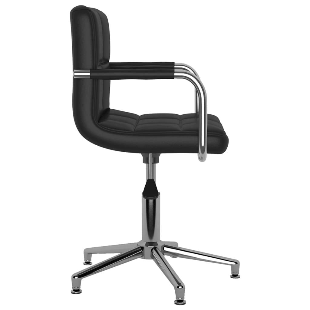 vidaXL Esszimmerstühle 4 Stk. Drehbar Schwarz Kunstleder