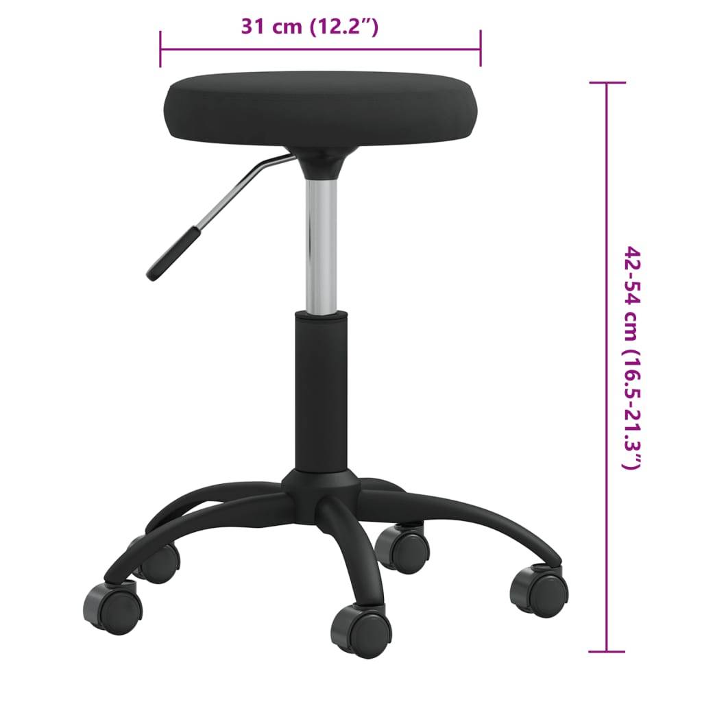 vidaXL Massagehocker Samt Schwarz