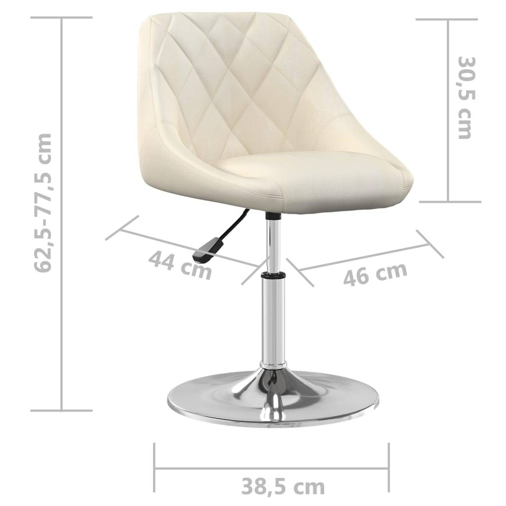 vidaXL Esszimmerstühle 4 Stk. Drehbar Creme Samt