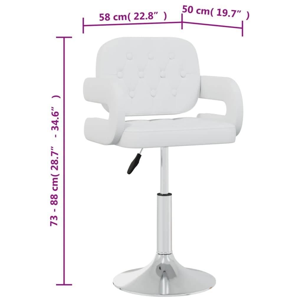 vidaXL Esszimmerstühle 4 Stk. Drehbar Weiß Kunstleder