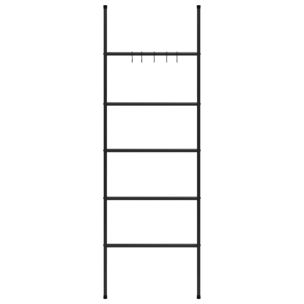 vidaXL Leiter-Handtuchhalter mit 5 Stangen Schwarz 58x175 cm Eisen