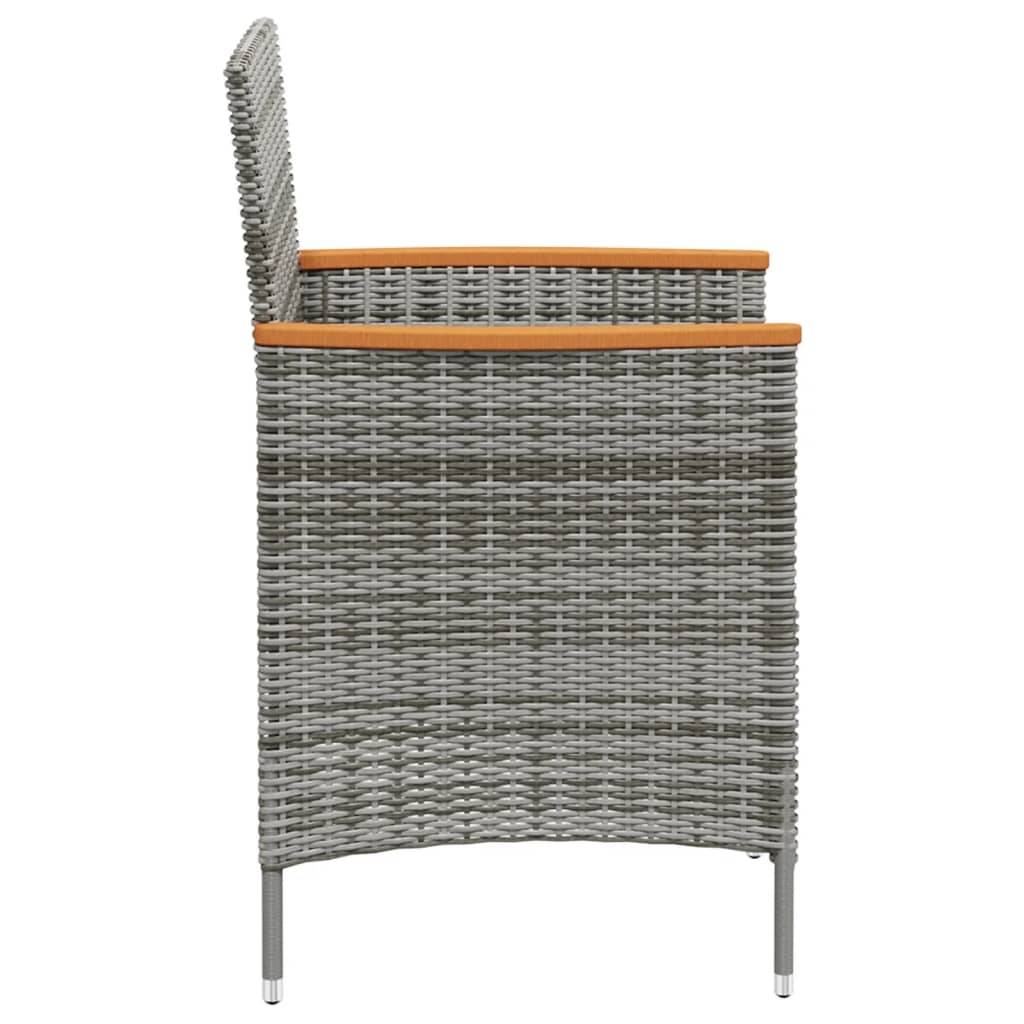 vidaXL Garten-Essstühle 2 Stk. Poly Rattan Grau