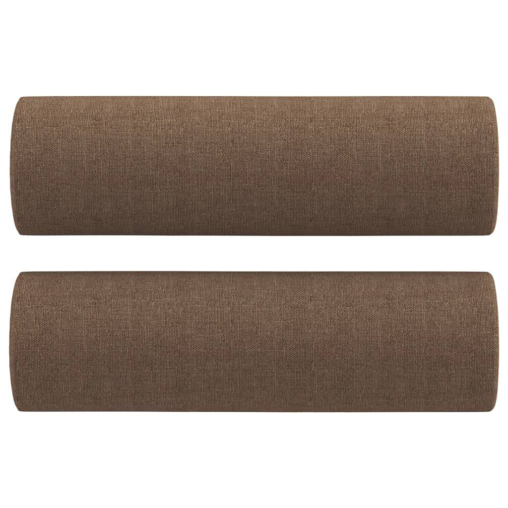 vidaXL Zierkissen 2 Stk. Braun Ø15x50 cm Stoff