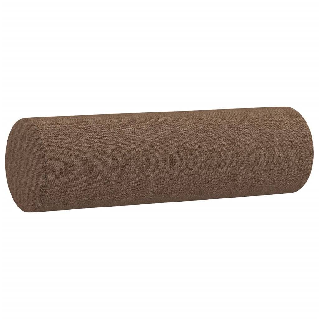 vidaXL Zierkissen 2 Stk. Braun Ø15x50 cm Stoff