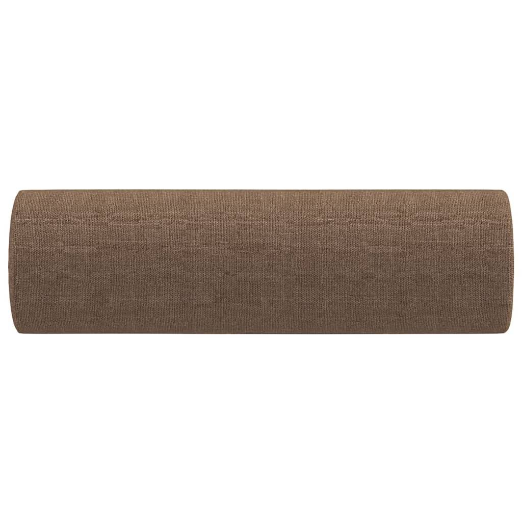 vidaXL Zierkissen 2 Stk. Braun Ø15x50 cm Stoff