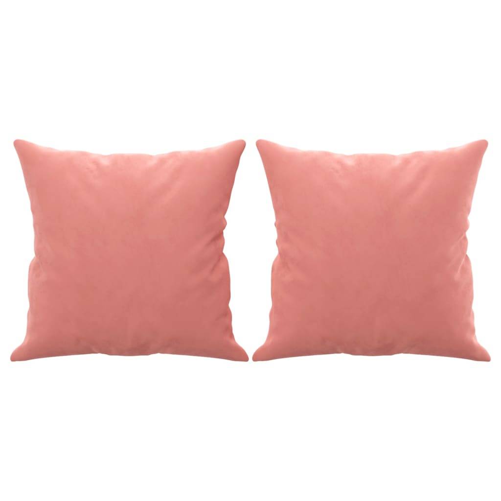 vidaXL Zierkissen 2 Stk. Rosa 40x40 cm Samt