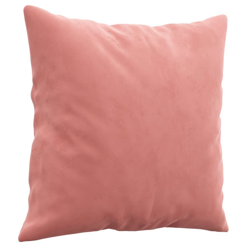 vidaXL Zierkissen 2 Stk. Rosa 40x40 cm Samt