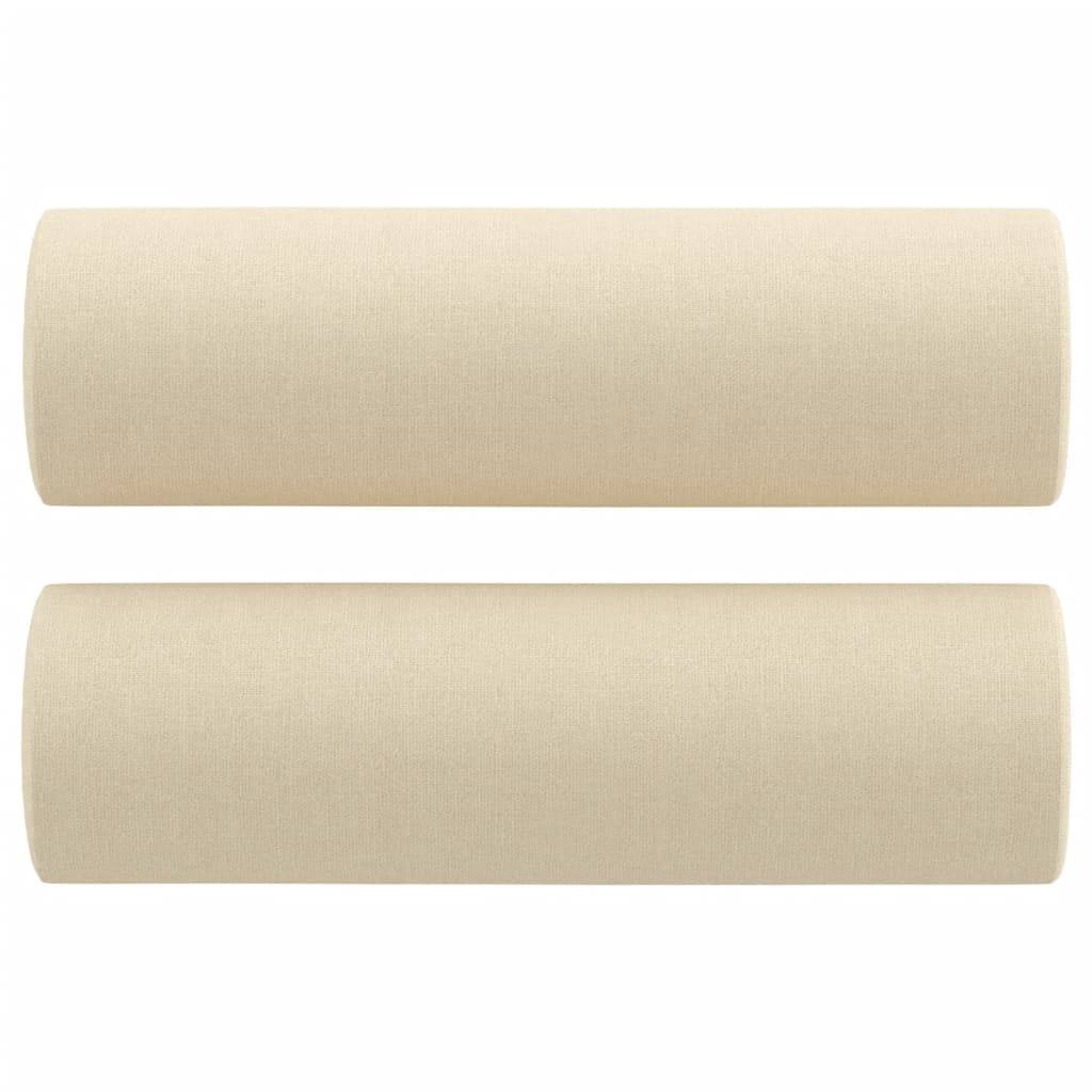 vidaXL Zierkissen 2 Stk. Creme Ø15x50 cm Stoff