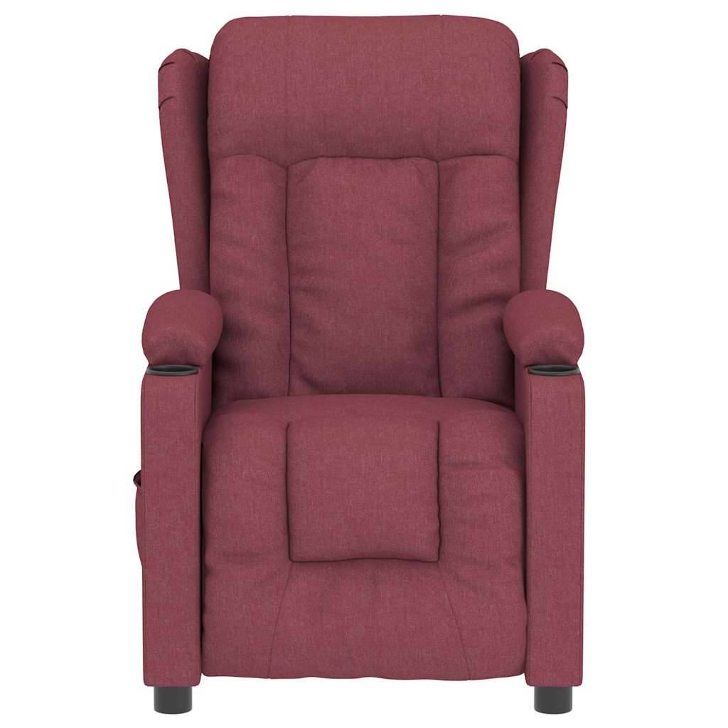 vidaXL Massagesessel Elektrisch Weinrot Stoff