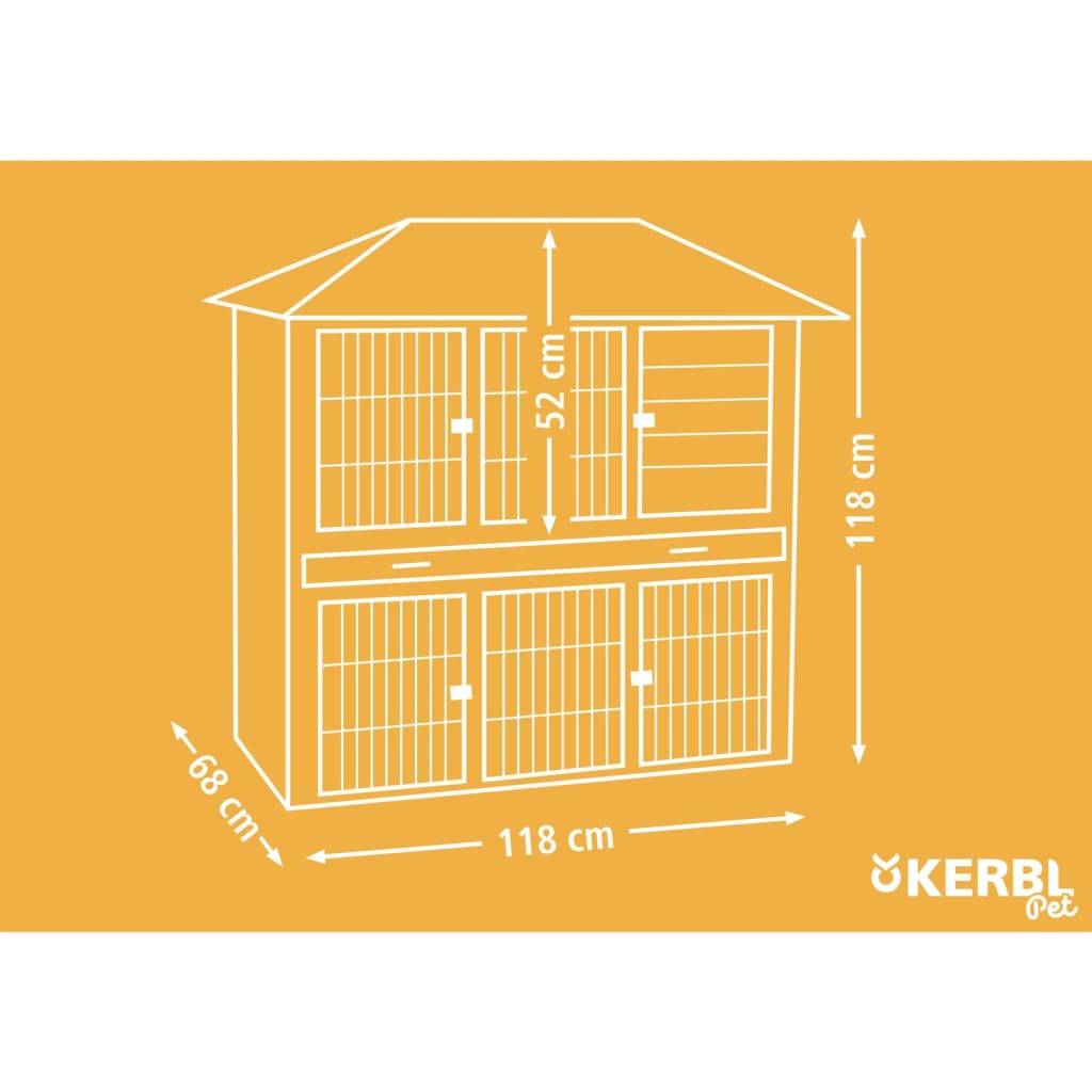 Kerbl Nagerstall Villa 118x68x118 cm Holz Lasiert