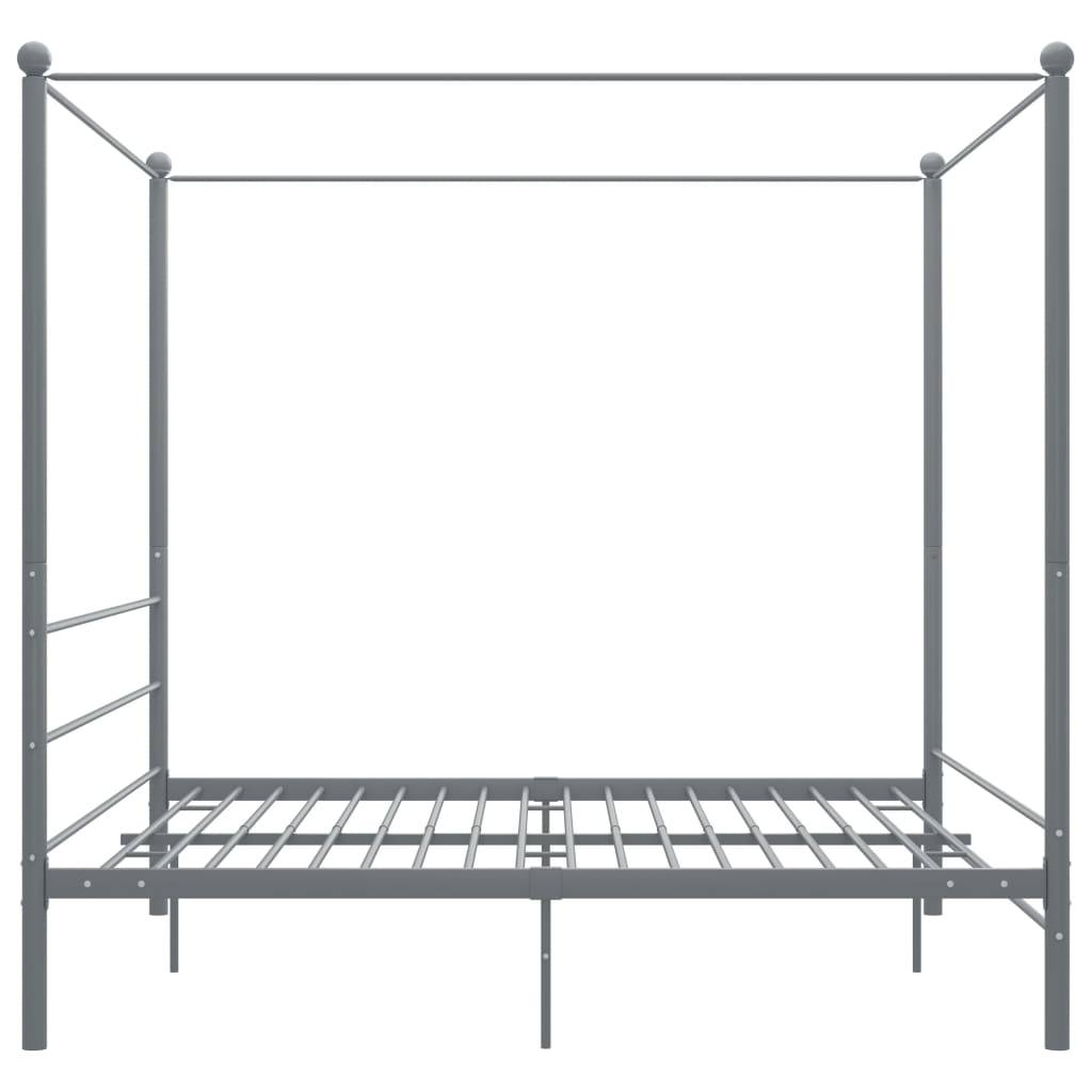 vidaXL Himmelbett Grau Metall 180x200 cm