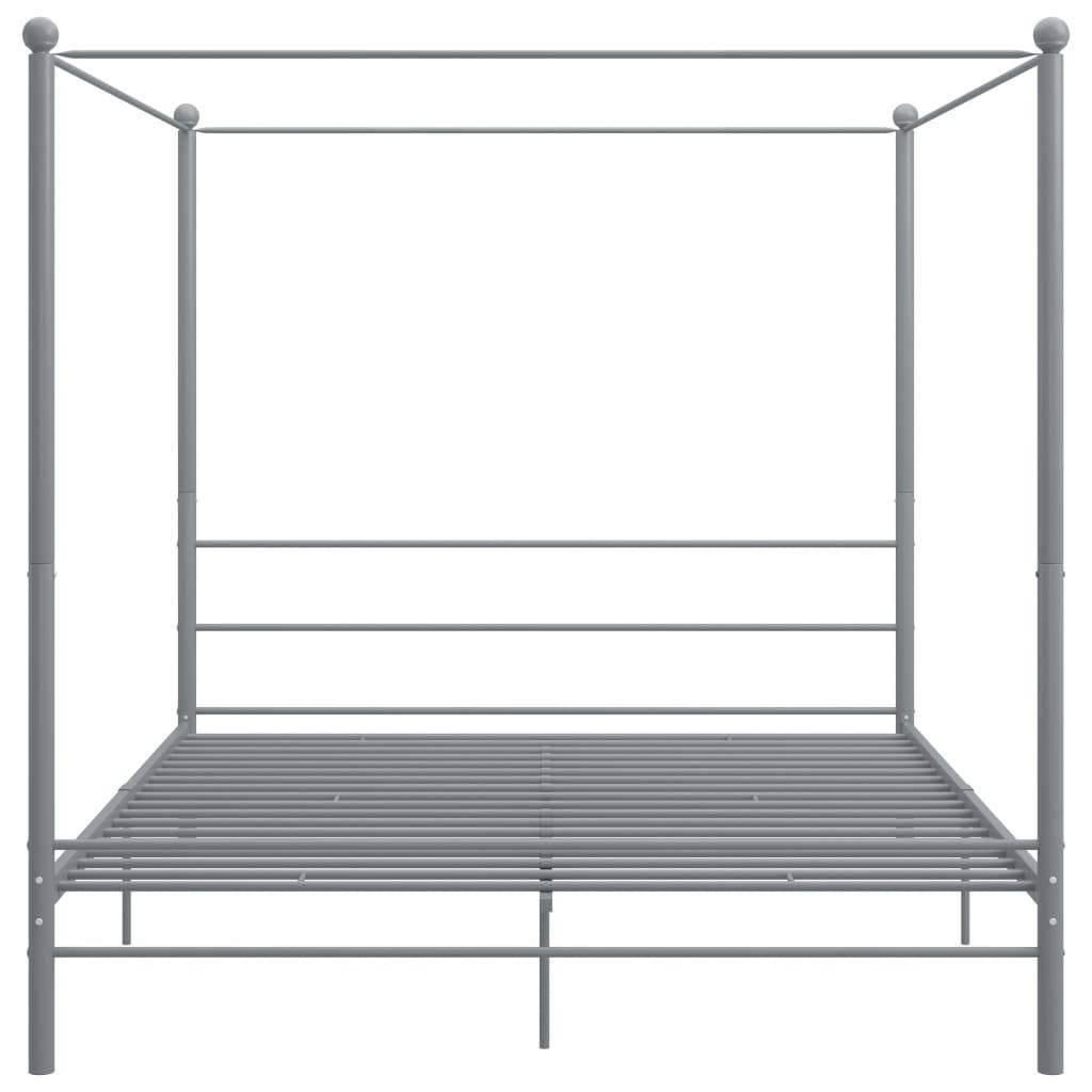 vidaXL Himmelbett Grau Metall 180x200 cm