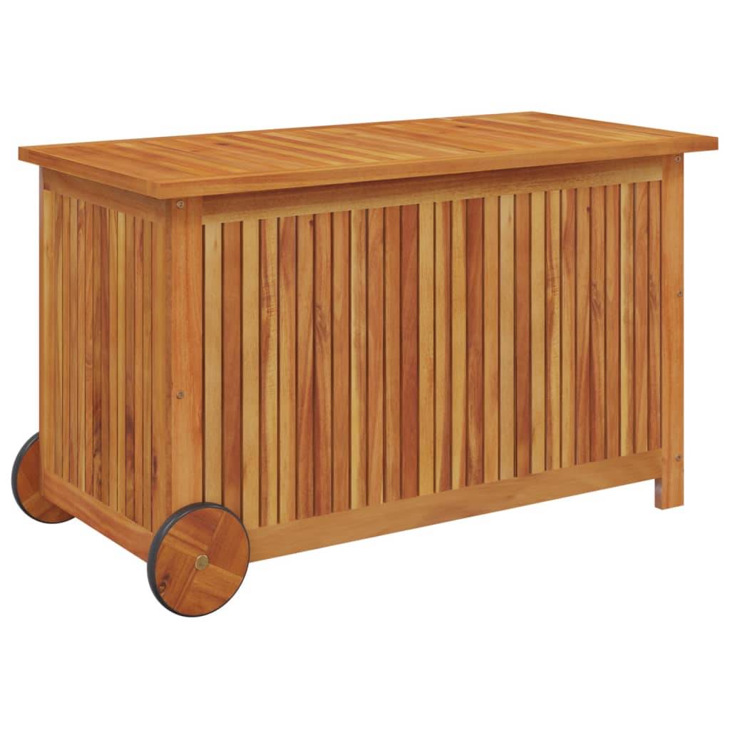 vidaXL Gartentruhe mit Rollen 90x50x58 cm Massivholz Akazie