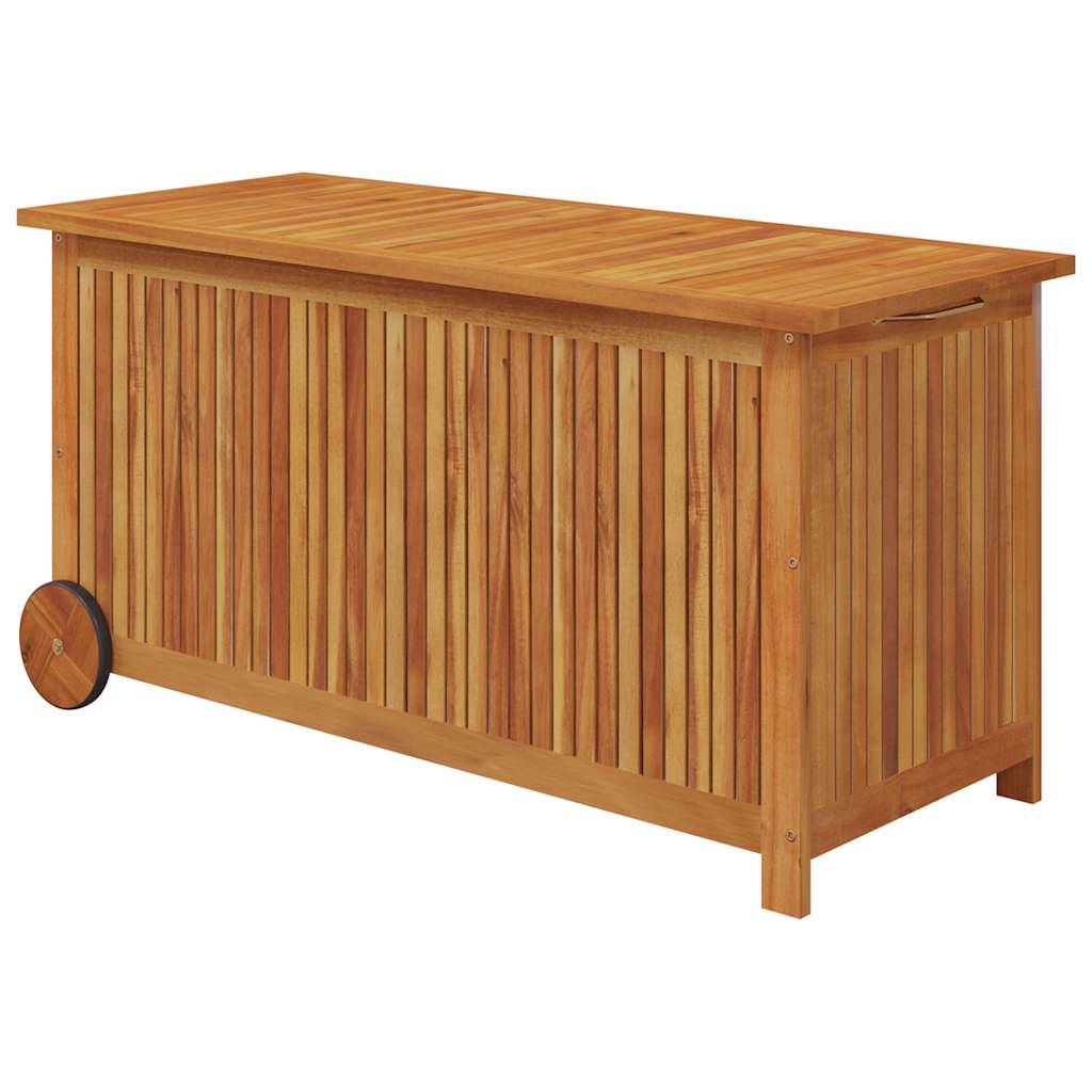 vidaXL Gartentruhe mit Rollen 113x50x58 cm Massivholz Akazie