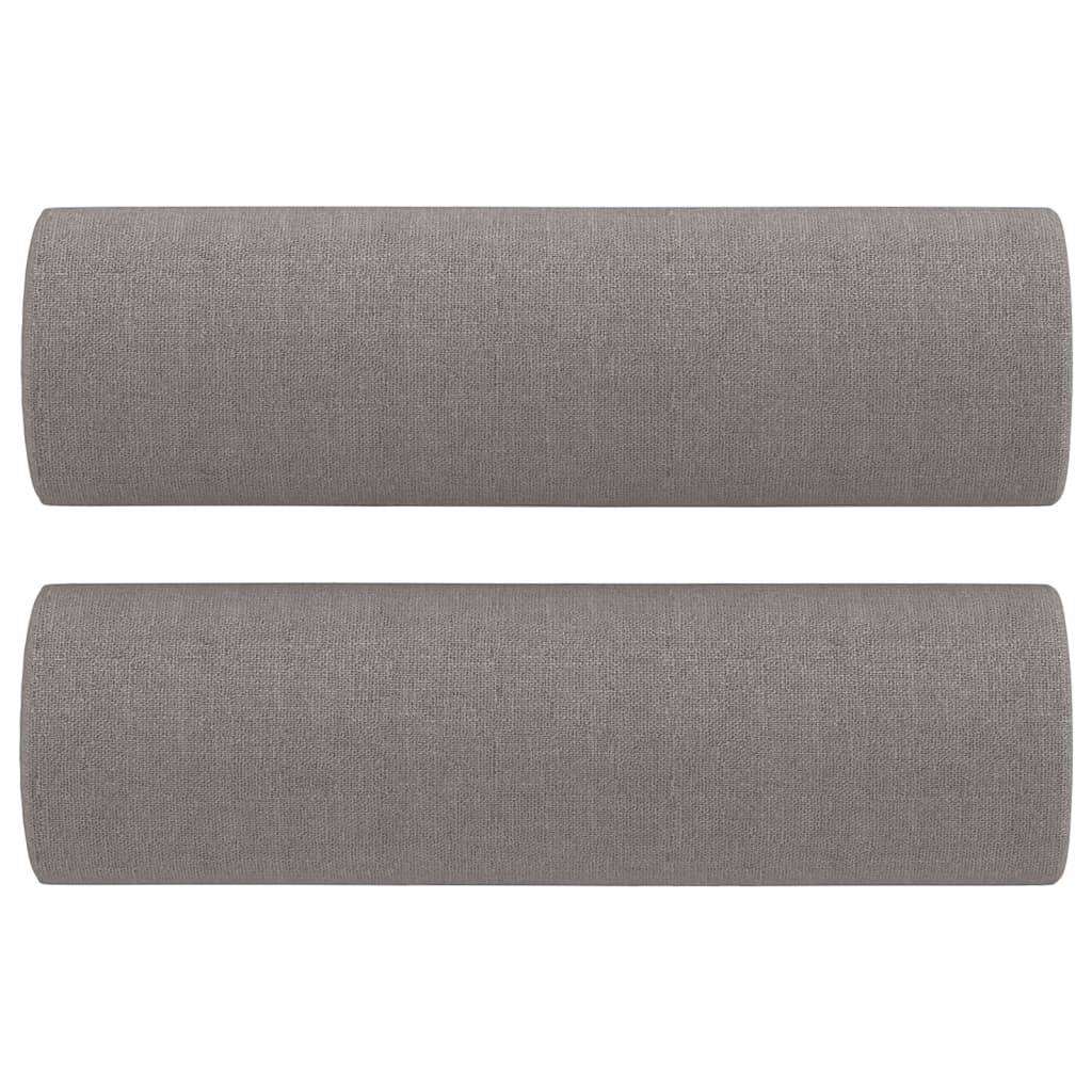 vidaXL Zierkissen 2 Stk. Taupe Ø15x50 cm Stoff