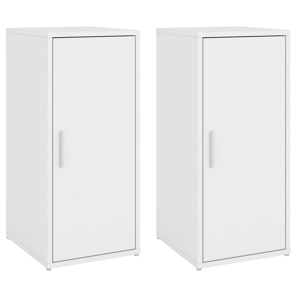 vidaXL Schuhschränke 2 Stk. Weiß 32x35x70 cm Holzwerkstoff